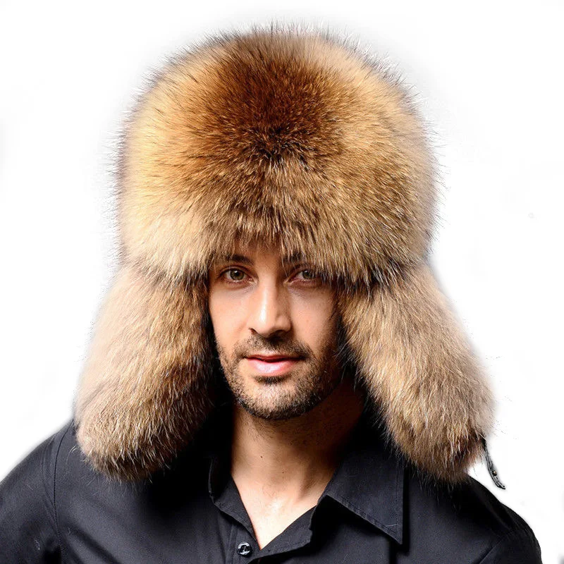 Men's Winter Outdoor Eindproof Bomber Hats Faux Fur Thermal Hunter Hats Trapper Caps For Male Warm Keeper Ears Protecter