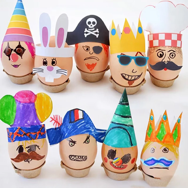 10Pcs Hatching Chicken Egg Simulation Plastic Eggs Model DIY Painting Fun Doodle Kids Toys Easter Decoration Home Supplies