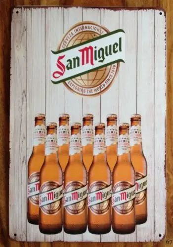 SAN MIGUEL Lager Beer Large Vintage Metal Sign Home Bar Pub Man Cave Shed Garage sign