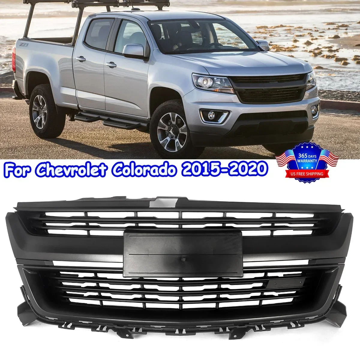 

For Chevrolet Colorado 2015-20 84408361 Front Bumper Grille Grill Assembly Gray