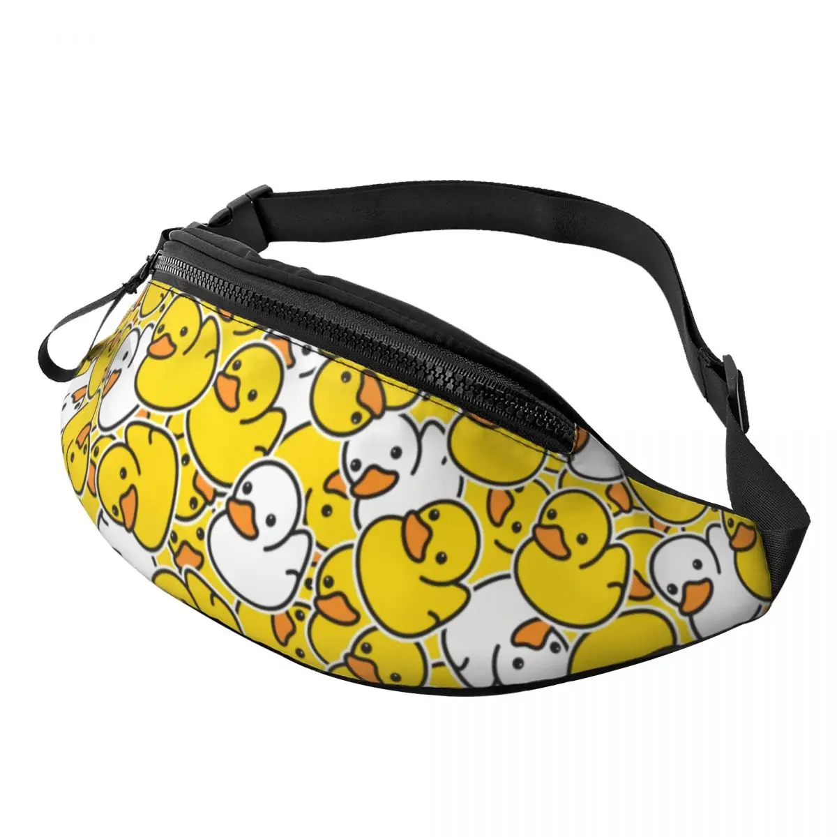 Cute Rubber Ducks Pattern Fanny Pack Men Women Custom Crossbody Waist Bag for Cycling Camping Phone Money Pouch