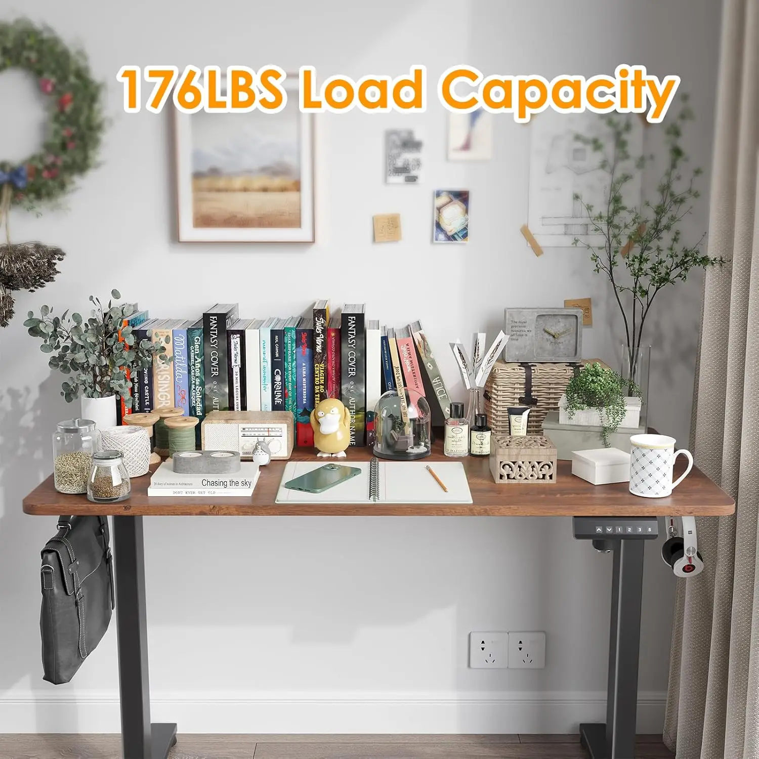 Electric Standing Desk Adjustable Height Sit Stand Home Office Desk with Splice Board