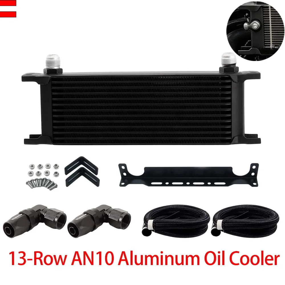 

Universal 13 Row AN10 Aluminum Oil Cooler British Style Car Engine Cooling Radiator Replacement