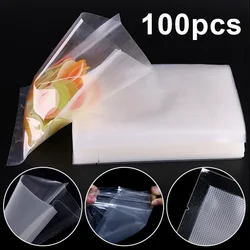 100/50PCS  Kitchen Vacuum Sealer Bag Transparent Food Packaging Bag Fresh-keeping Food Vacuum Packaging Bags Kitchen Accessories