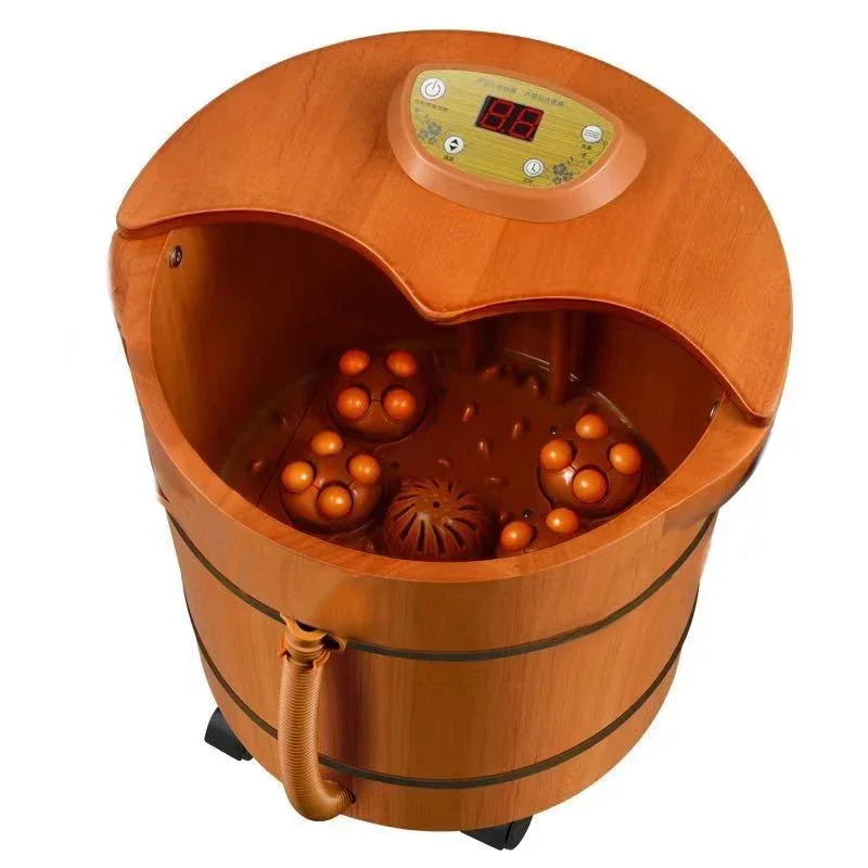 YY Foot Bath Barrel Automatic Massage Heating Constant Temperature Wooden Barrel Feet-Washing Basin