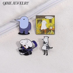Cartoon Oyasumi Punpun Enamel Pins Funny Anime Goodnight Cute Brooches Decor Collar Lapel Badge Jewelry Gifts For Kids Friends