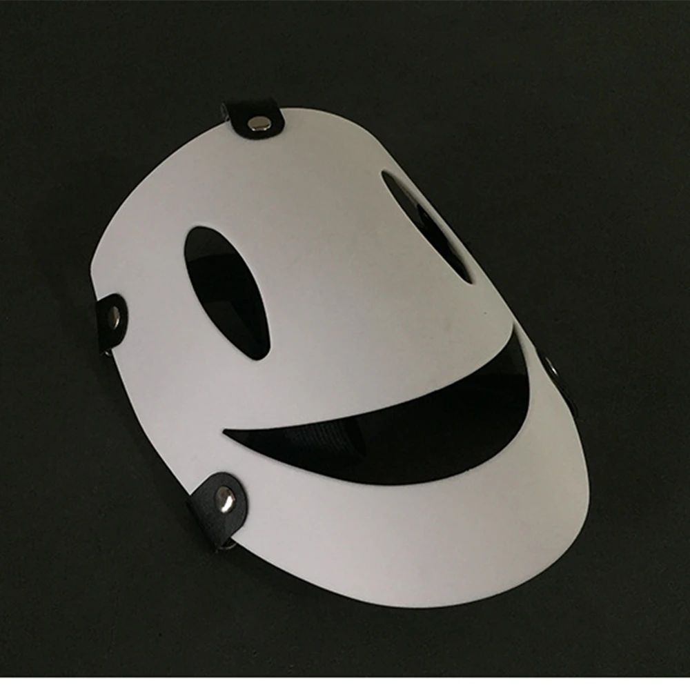 High-Rise Invasion Sniper Mask Japanese Anime Cosplay Killer Maid Costume Accessory Angel PVC Masks Funny White Smiley Mask