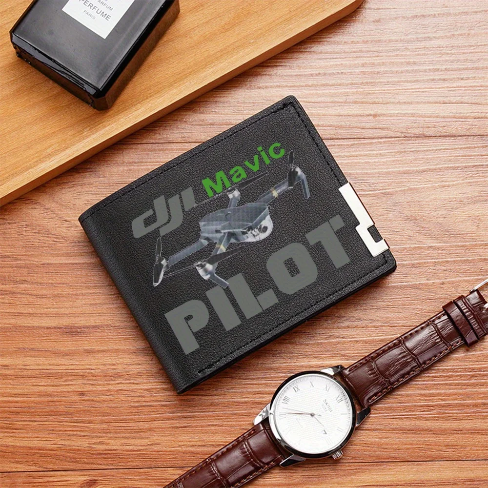 DJI Mavic Pilot flying drone Men's Wallet Printing Design Simple Modern Stylish Business Father's Boyfriend's Christmas Lover's