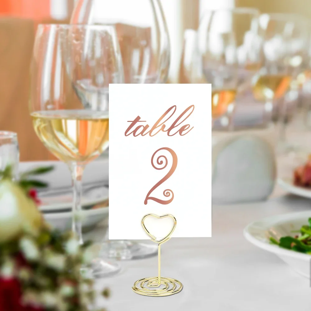 Metall Tisch karten halter runde Herzform Fotoclip Hochzeit Tisch Tisch karte steht Geburtstags feier Dekoration Lieferungen – Detail 6