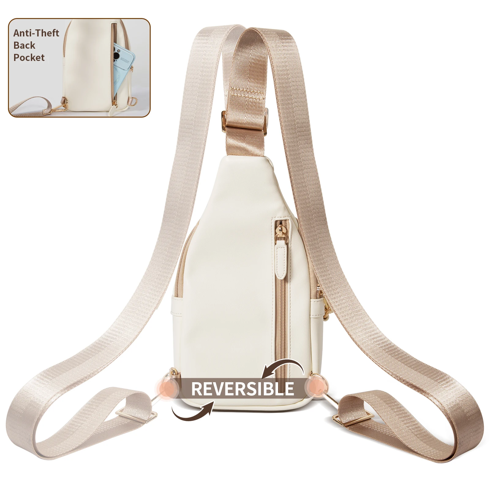 Men's Single-Shoulder Bag. The New, Trendy and Casual PU Leather Crossbody Bag with a High-End Feel. Chest Bag. Commuter Bag