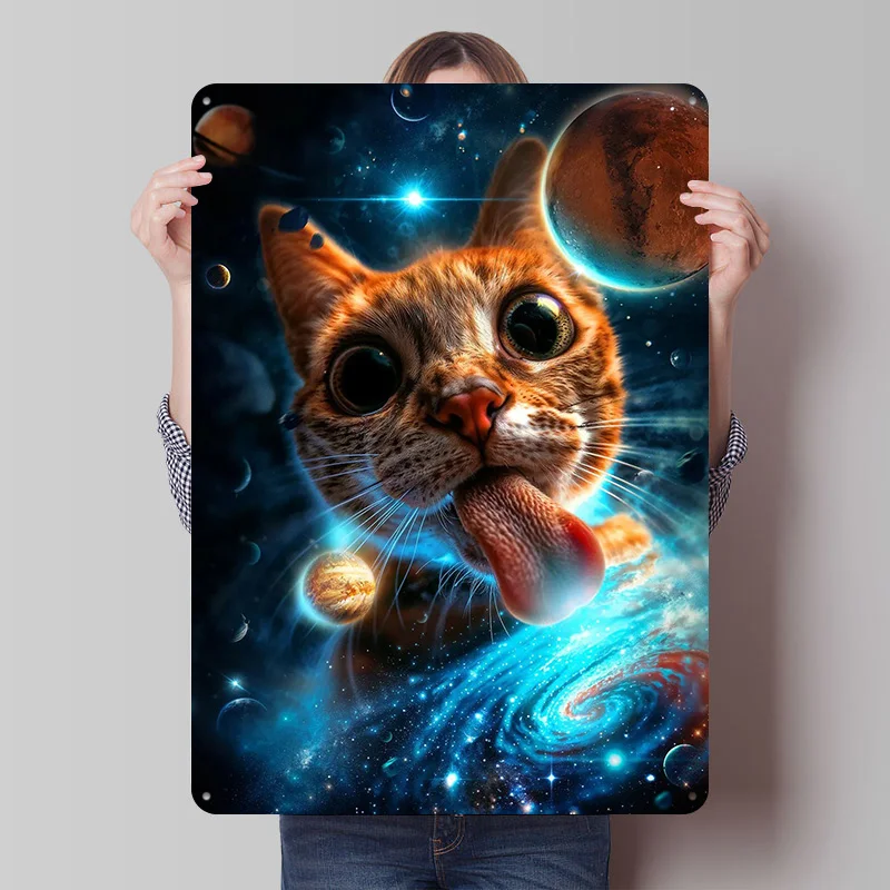 Póster impreso de vía Láctea, arte de pared personalizable, carteles de hojalata de Metal Retro Vintage para decoración del hogar, habitación, accesorios de Bar cueva para hombre