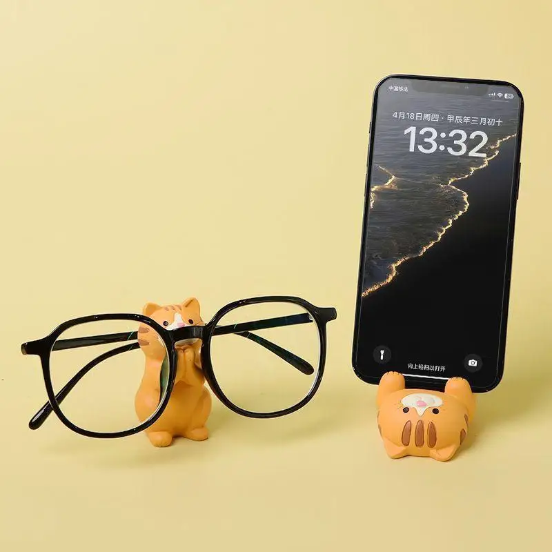 

Cat Phone Holder Cute Cartoon Resin Animal Cell Phone Stand Compatible With All Smartphones For Office Home Gifts For Cat Lovers