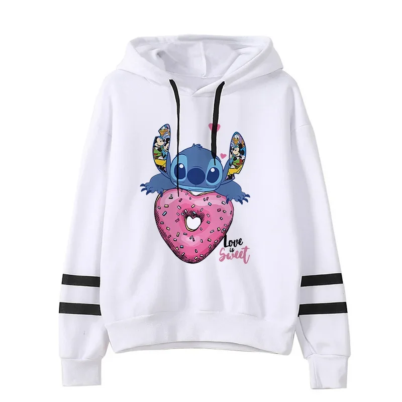 

Милые смешные Мультяшные зимние толстовки Kawaii stitch для женщин унисекс Harajuku симпатичная Аниме Толстовка манга уличная Женская толстовка