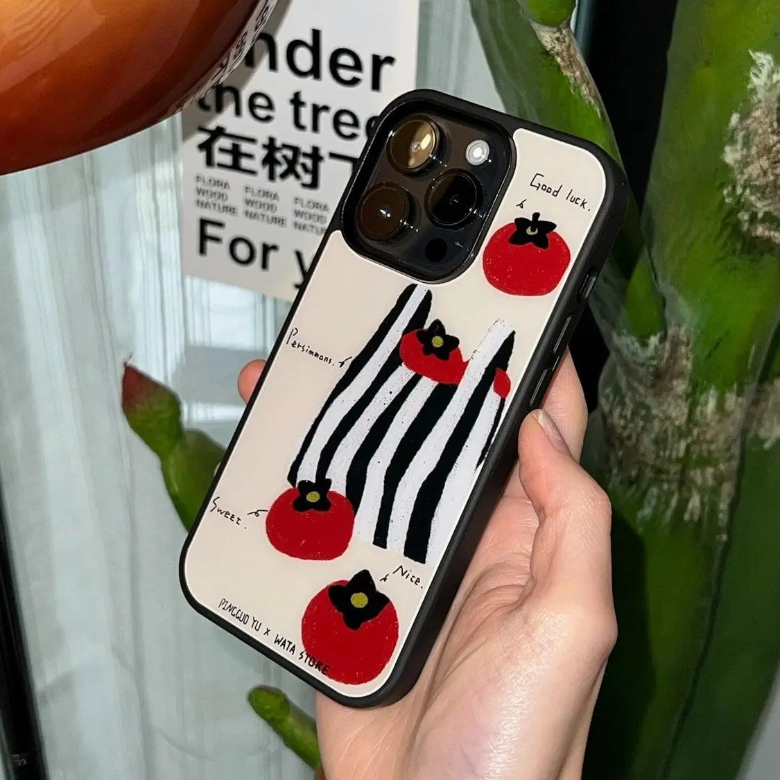 Cute Art Tomato Phone Case for IPhone 15 14 11 12 13 Pro Max Funny Graffiti Korean Mobile Phone Case for IPhone XR XS MAX