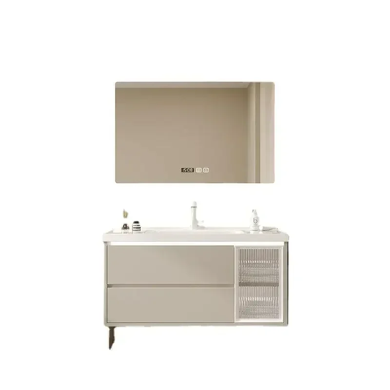 

*Bathroom cabinet with ceramic integrated basin storage cabinet, mirror wall frame, drawer, bathroom cabinet