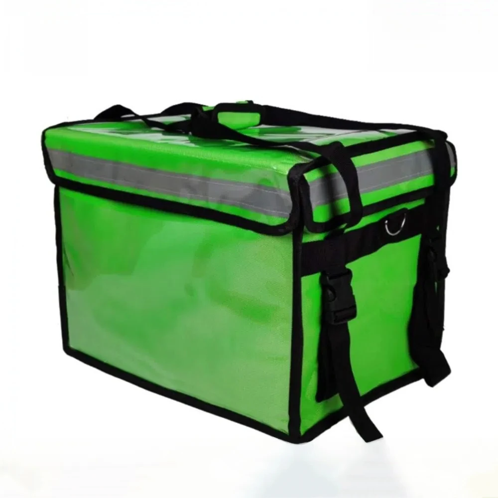 32/48L Waterproof Motorcycle Meal Delivery Bag Bracket Base Plate Insulated Bag Green Thickening Takeaway Box Commercial