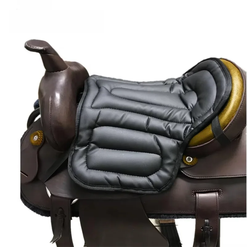 Horse Riding Saddle Pad Artificial Leather Shock Soft Equestrian Seat Pad Western Long Saddle Cushion Motorcycle Seat Cushion