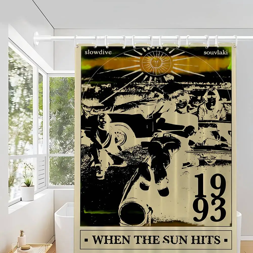 

Классическая винтажная белая занавеска для душа S-slowdive, декоративная занавеска для душа в ванной комнате, водонепроницаемая занавеска для душа с крючками