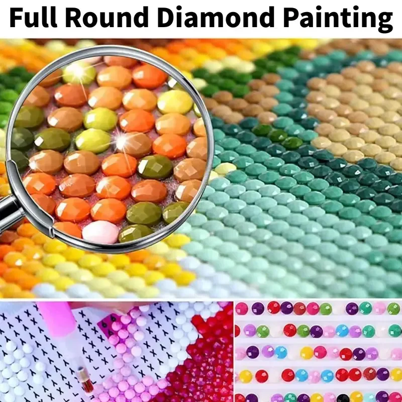 DIY Round Diamond Handmade Diamond Painting Landscape Van Gogh's Starry Sky Pattern Full Diamond Mosaic Decorative Painting Set