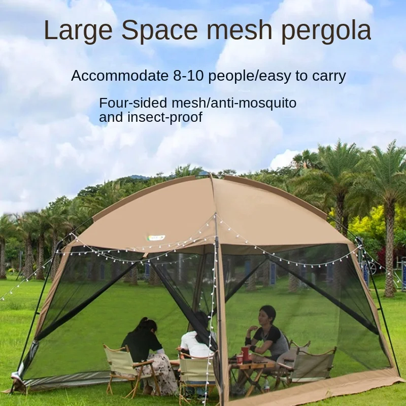 Outdoor mosquito net sunshade net arbor beach camping leisure cooking barbecue tent for many people