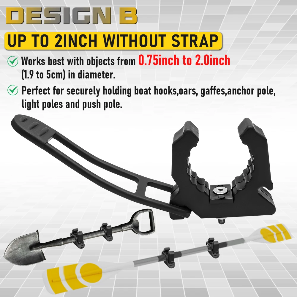 Gummi-Werkzeugklemme, Verstellbarer Schnellspann-Halter für Paddel und Schaufel, für Offroad-Fahrzeuge, Boote, Wohnmobile, ATVs, SUVs, LKWs, Garage und Zuhause – Detail 3