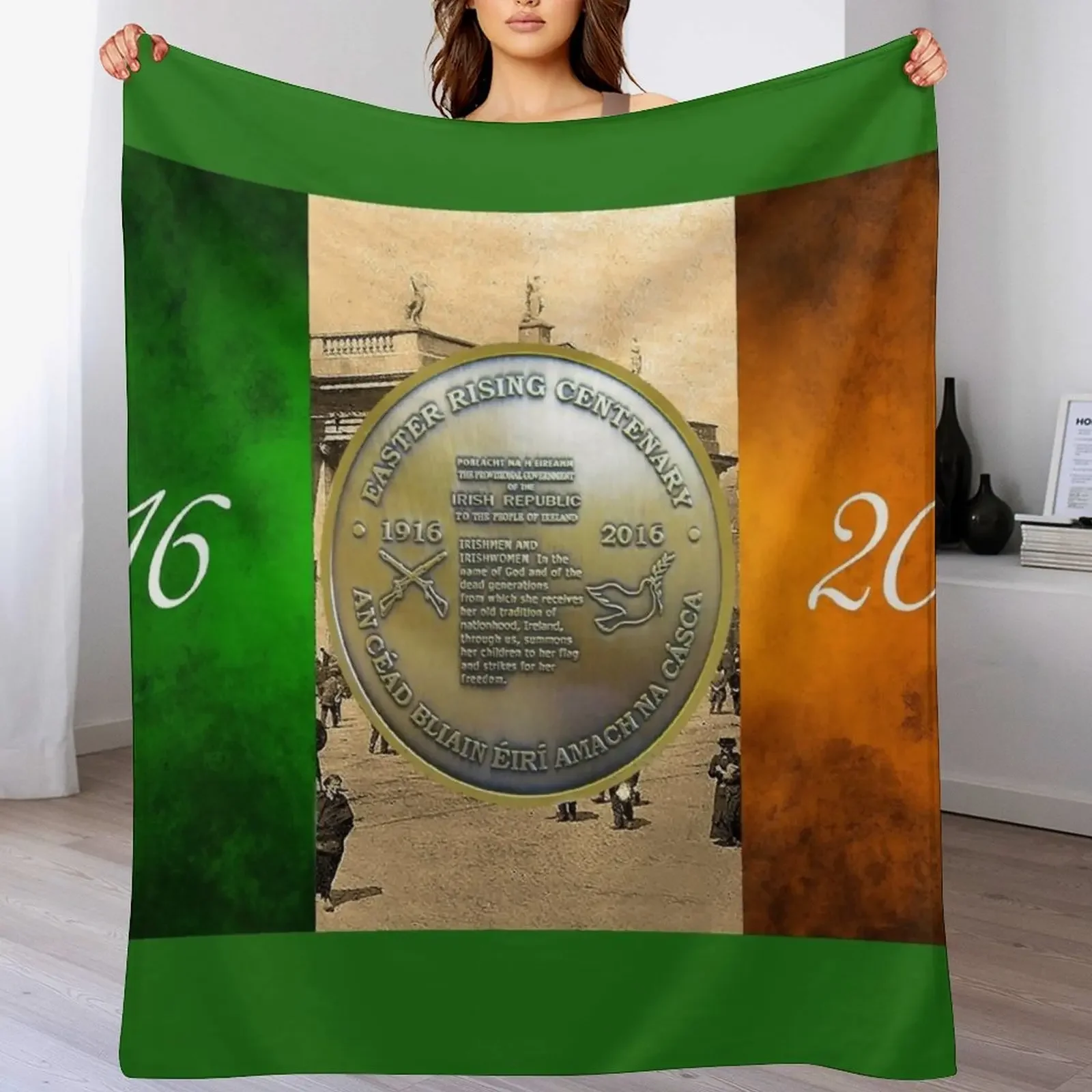 

1916 - 2016 Easter Rising Throw Blanket Easy Care Comfortable Blanket for Couch