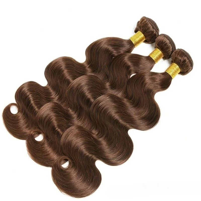 1/2/3 قطعة بني فاتح مستقيم الجسم موجة الشعر البشري حزم 100 جرام/قطعة لحمة مزدوجة وصلات شعر البرازيلي عذراء الشعر نهاية كاملة