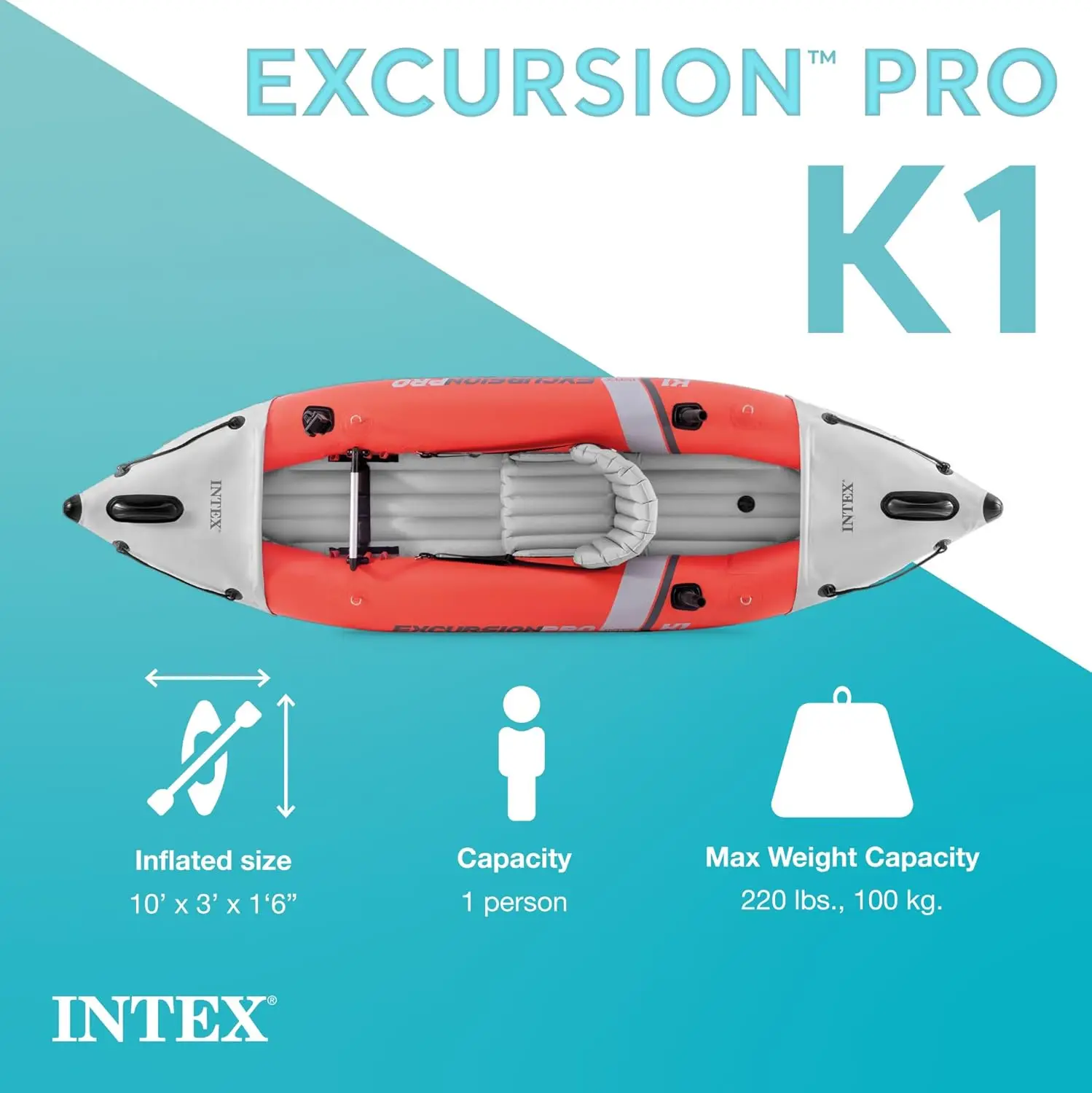 Excursion Pro Inflatable Kayak Series: Includes Deluxe 86in Kayak Paddles and High-Output Pump – SuperTough PVC