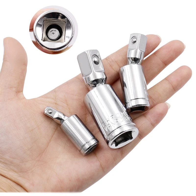 1/4 3/8 1/2 Universal Joint Set 360 Rotary Head Retractable Ratchet Angle Extension Bar Socket Adapter Bendable Adapter Socket