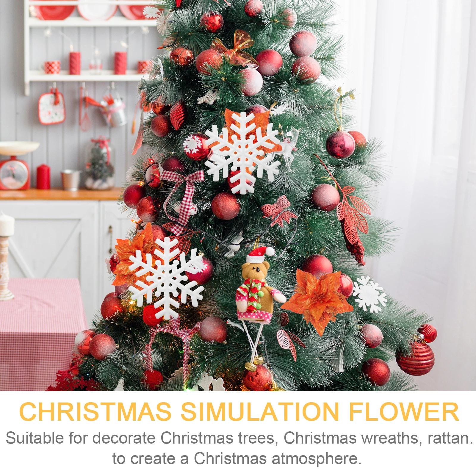 

3Pcs Christmas Snowflake DIY Decoration Material Set Solid Snowflake for Craft Projects Enhance Imagination Fun Art Skill