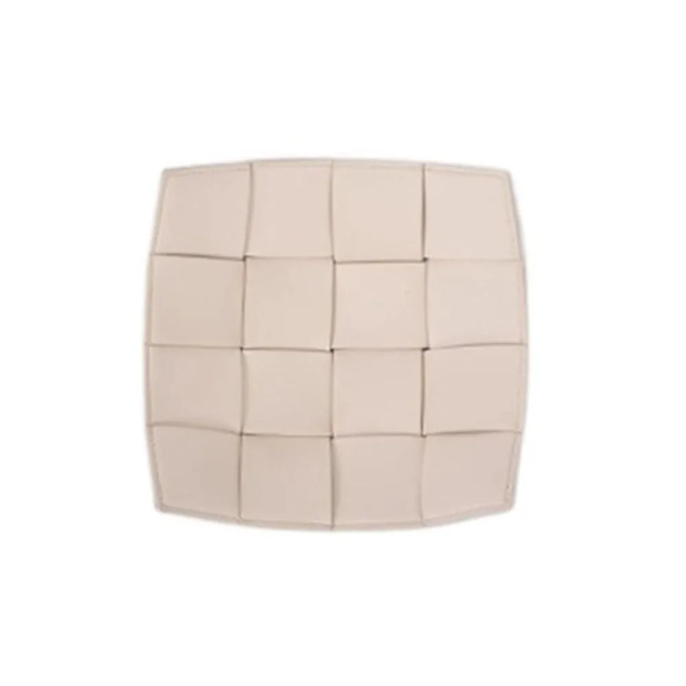 

Waterproof Leather Woven Storage Tray Multi-functional Square Entrance Key Tray Convenient Advanced Trinket Storage Dish Desktop