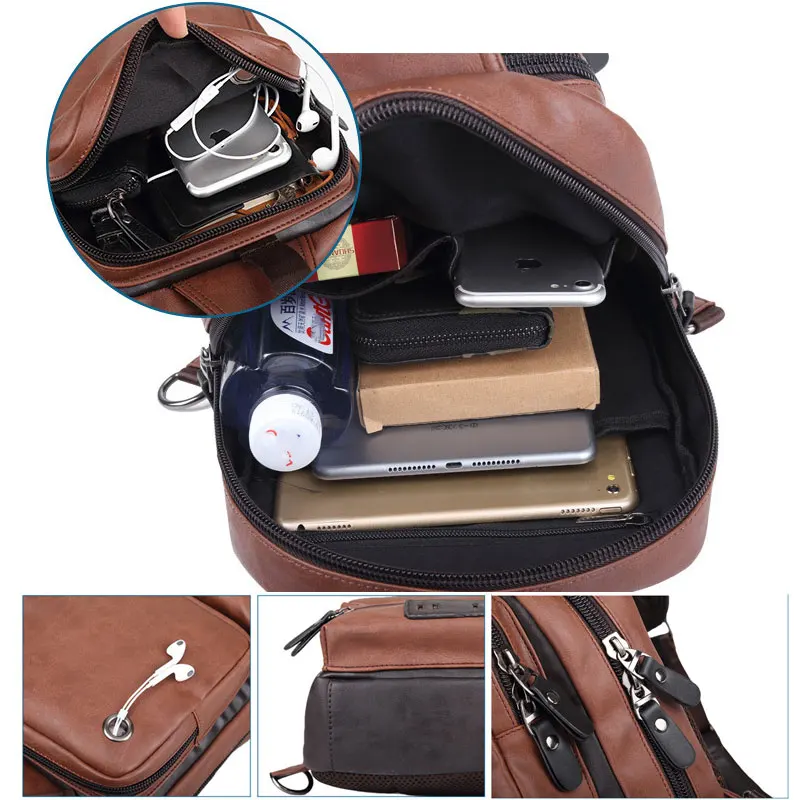 Scione Männer Brusttasche kleine Multifunktions-Schulter taschen für Männer lässig vielseitige Mode Outdoor-Reisen Ein-Schulter-Rucksack