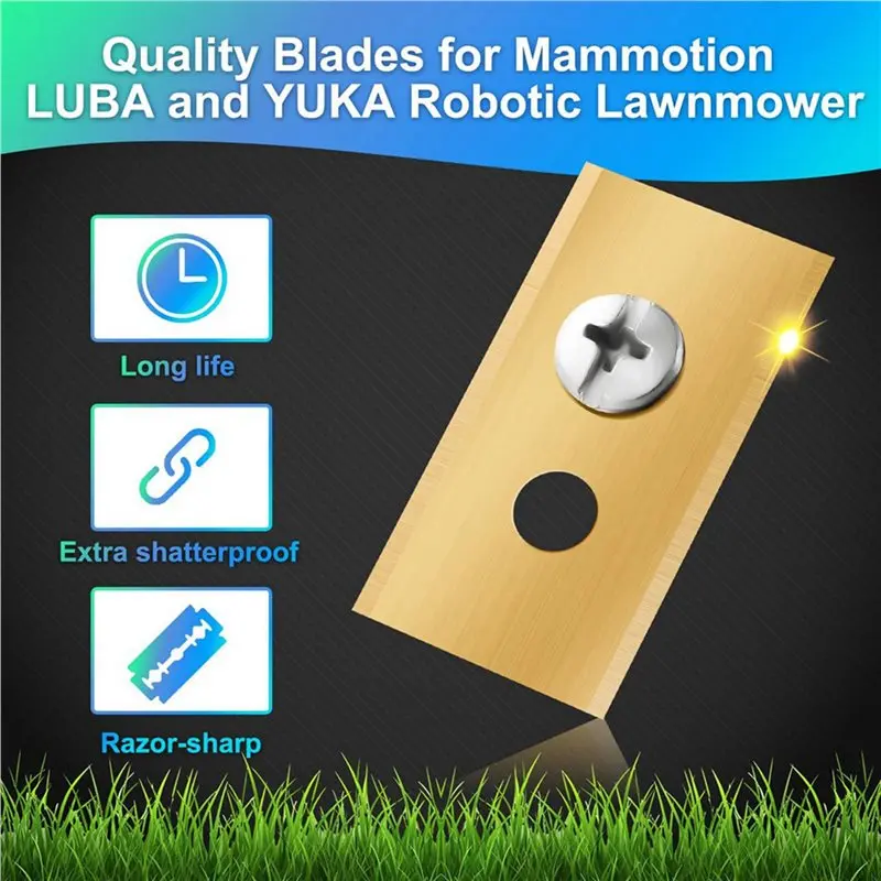 ABZL 216Pcs Replacement Blades Compatible For Mammotion Luba & Yuka All Series, Titanium Replacement Robotic Lawnmower Blades