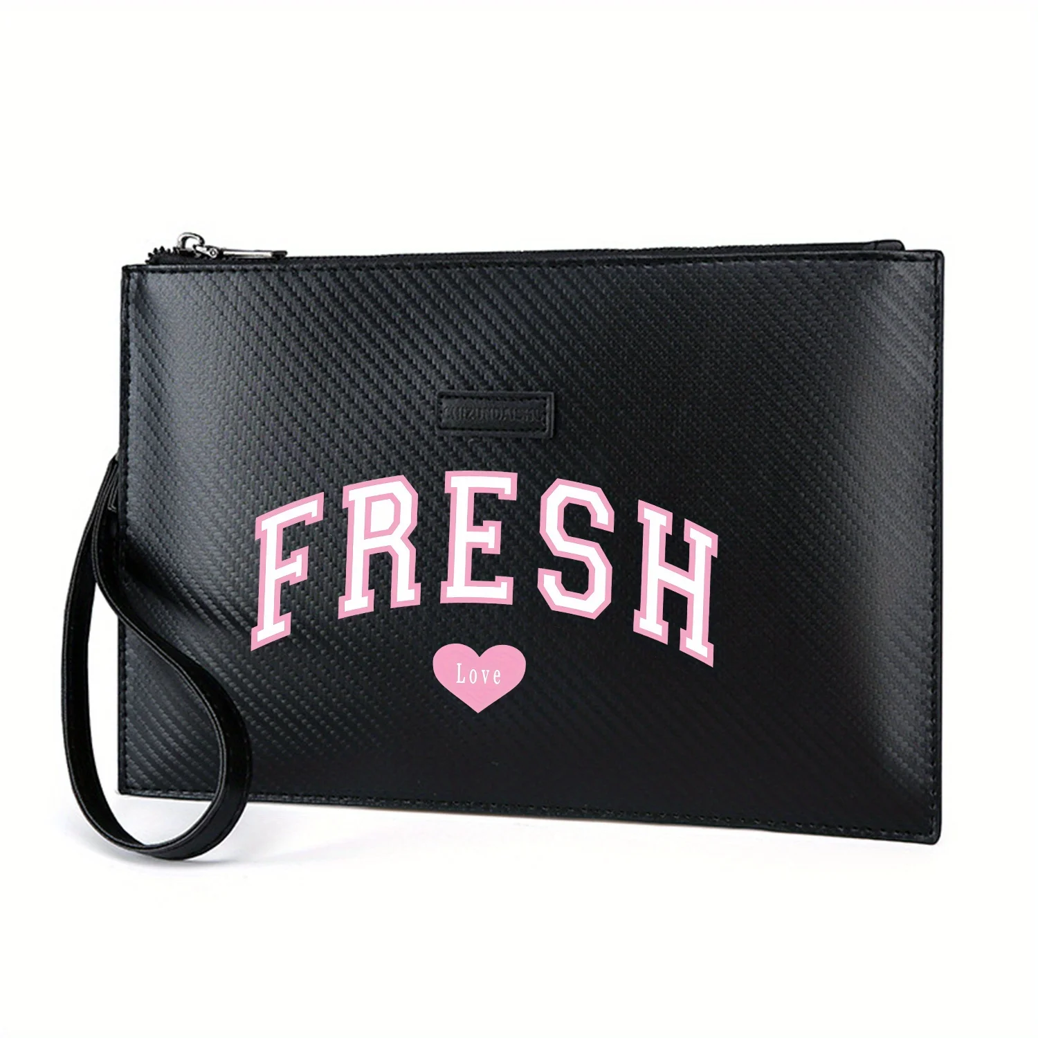 

Свежие буквы, белый контур, розовое сердце, любовь, элегантная мужская сумка из искусственной кожи с принтом, модная и практичная для повседневной носки