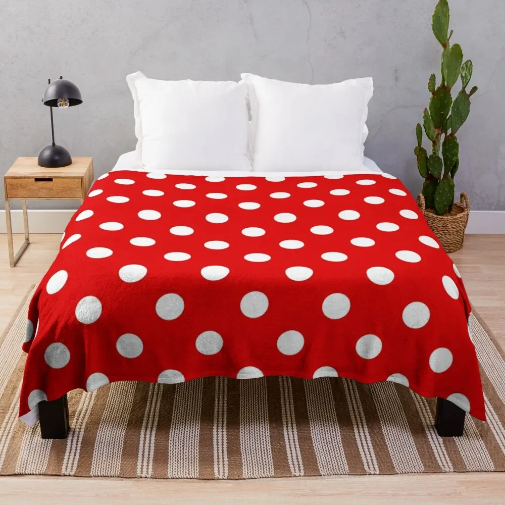 Pois bianchi su sfondo rosso coperta coperta Stuffeds trapunta Polar Cute coperte