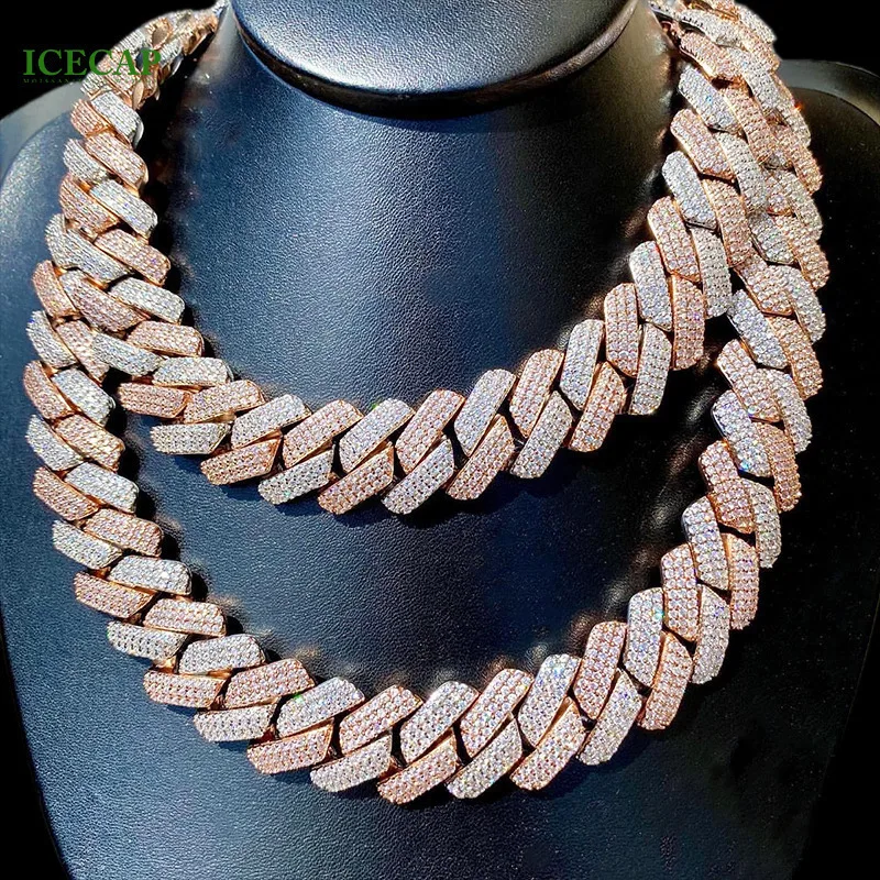 

20mm Miami Cuban Link Chain 22 Inches S925 Silver Moissanite Diamond Cuban Necklace Hip Hop Jewelry