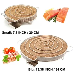 Inox Cold Smoke Generator Charcoal Barbecue Round Meshes Meat Fish Salmom Accessories Apple Wood Chips Smoker BBQ Grill