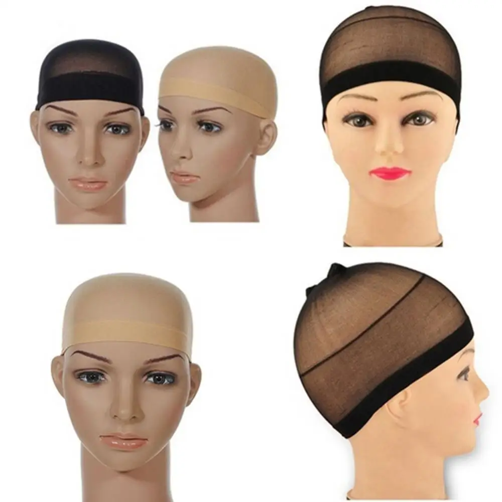 Unisex Stretchable peruca forro Cap, rede de cabelo, malha elástica, respirável, invisível para HD Hairpiece, elástico, 17x10cm, 2 pcs