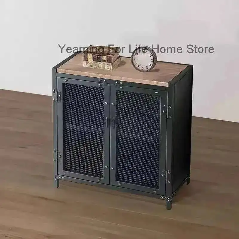 

Kitchen Sideboards Retro Living Room Storage Iron Cabinets Industrial Style Locker Wine Cabinet Living Room Decoration Furniture
