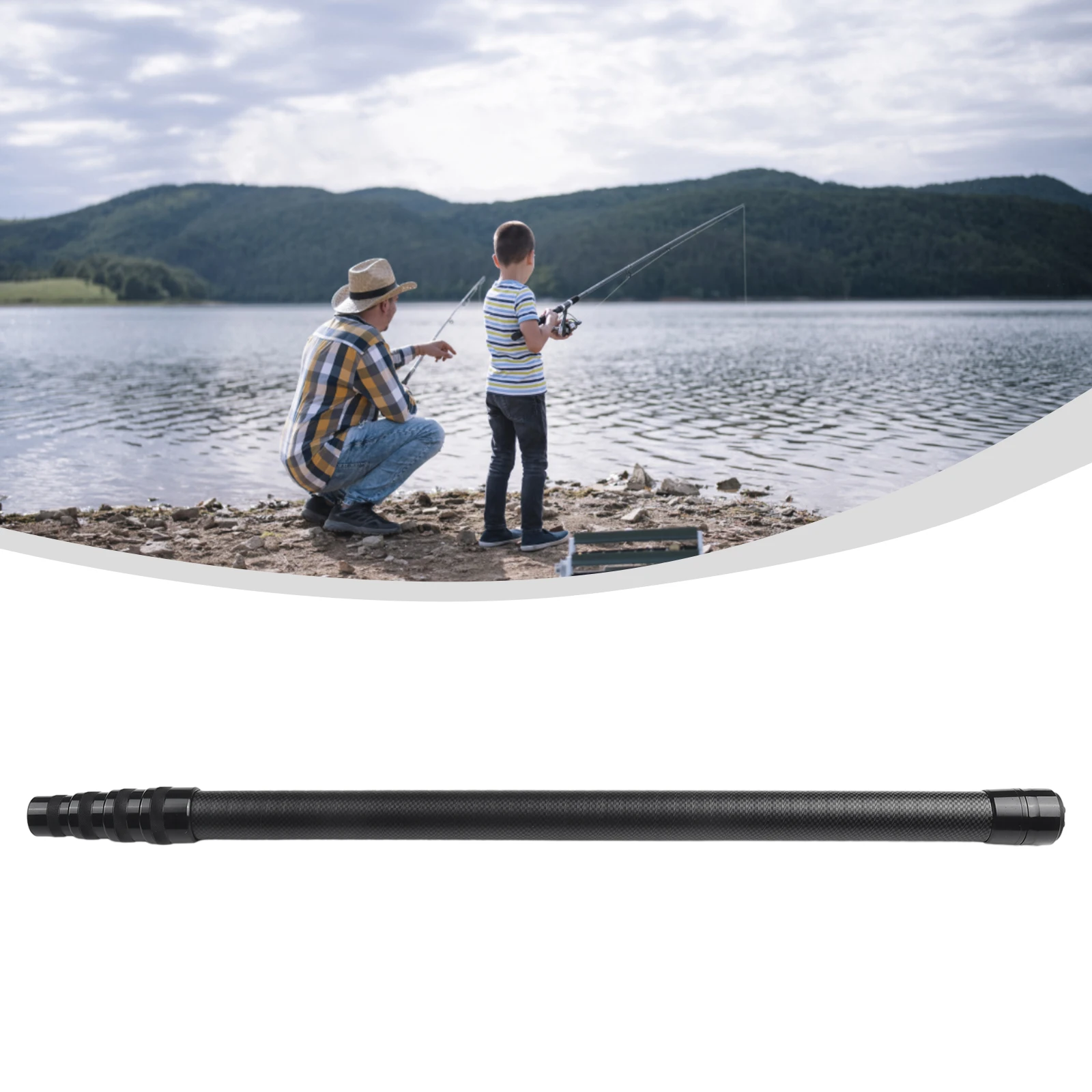 New High Quality Pole Netting Rod 1.3m-3.0m 11H Hardness 46T High Carbon Folding Net Head Retractable Pole Fishing Accessories