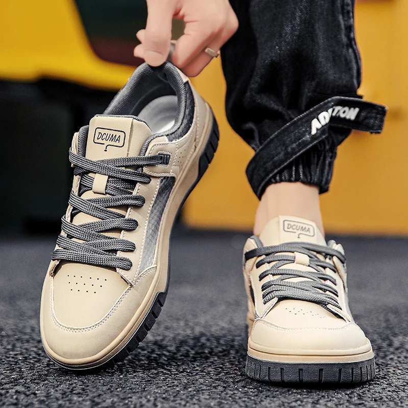 Zapatos planos de tendencia baja para hombre, zapatillas deportivas transpirables para ocio, moda juvenil, zapatos blancos pequeños, venta al por mayor, 2024