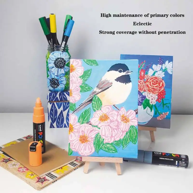 Posca Acrylic Markers Uni PC-1M/3M/5M All Range Colors Set, Reversible Tips Multi-surface Waterbase Lightfast Quality Stationery
