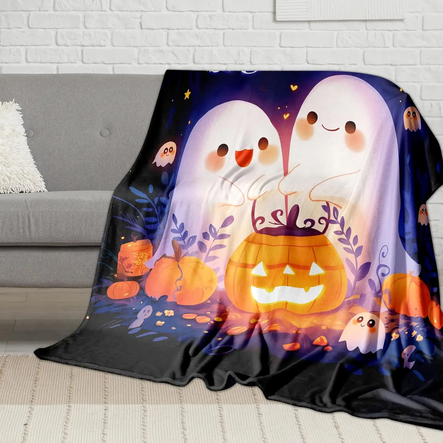 

Halloween Blanket for Girlfriend Boyfriend – Cute Halloween Throw Blanket Gifts for Women Men 60x50, Scream Ghostface Horror
