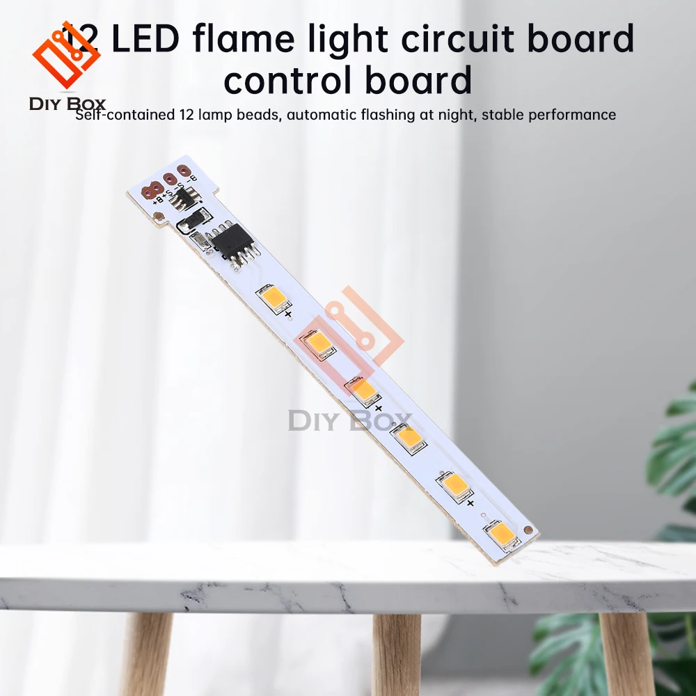 Auto-contido LED Solar Flame Light, Circuit Control Board, 1.2V, simulado Candle Lights, 12 LEDs