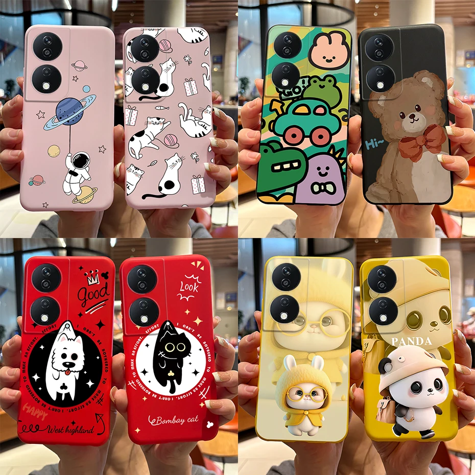 For Honor 90 Smart Case Cute Rabbit Panda Soft Silicone Back Cover For Honor 90 Smart 90Smart CLK-NX1 CLK-NX3 Phone Case Coque