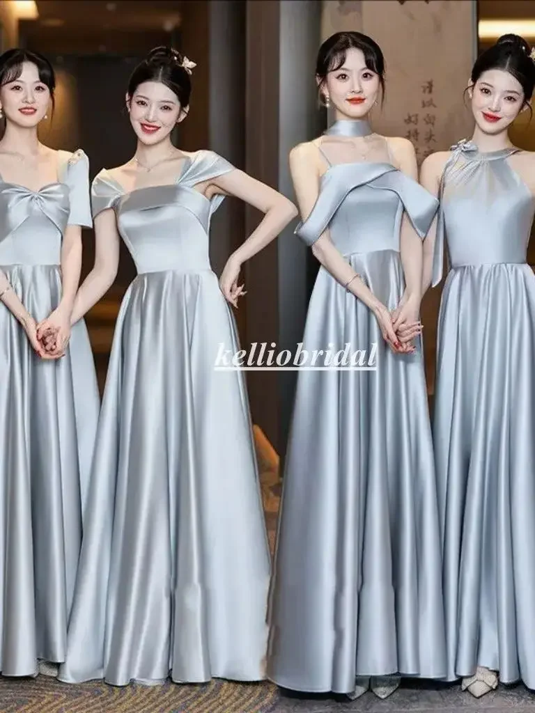 

Customized Gray Color Bridesmaid Dresses Aline Elegant Women Wedding Party Gown MXL020