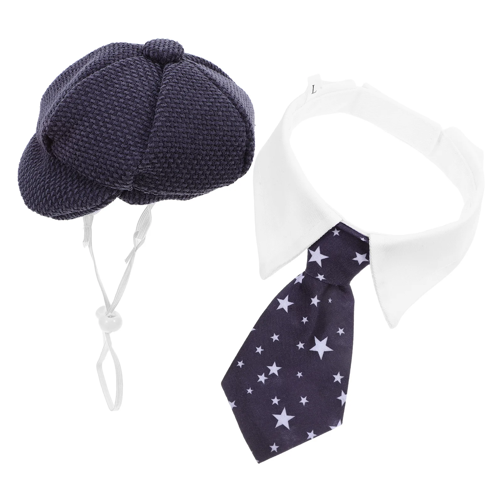 

1 set Pet Beret Hat Necktie Set French Style Dog Cat Costume Cap Small Dog Puppy Party Accessory Halloween Christmas Carnival