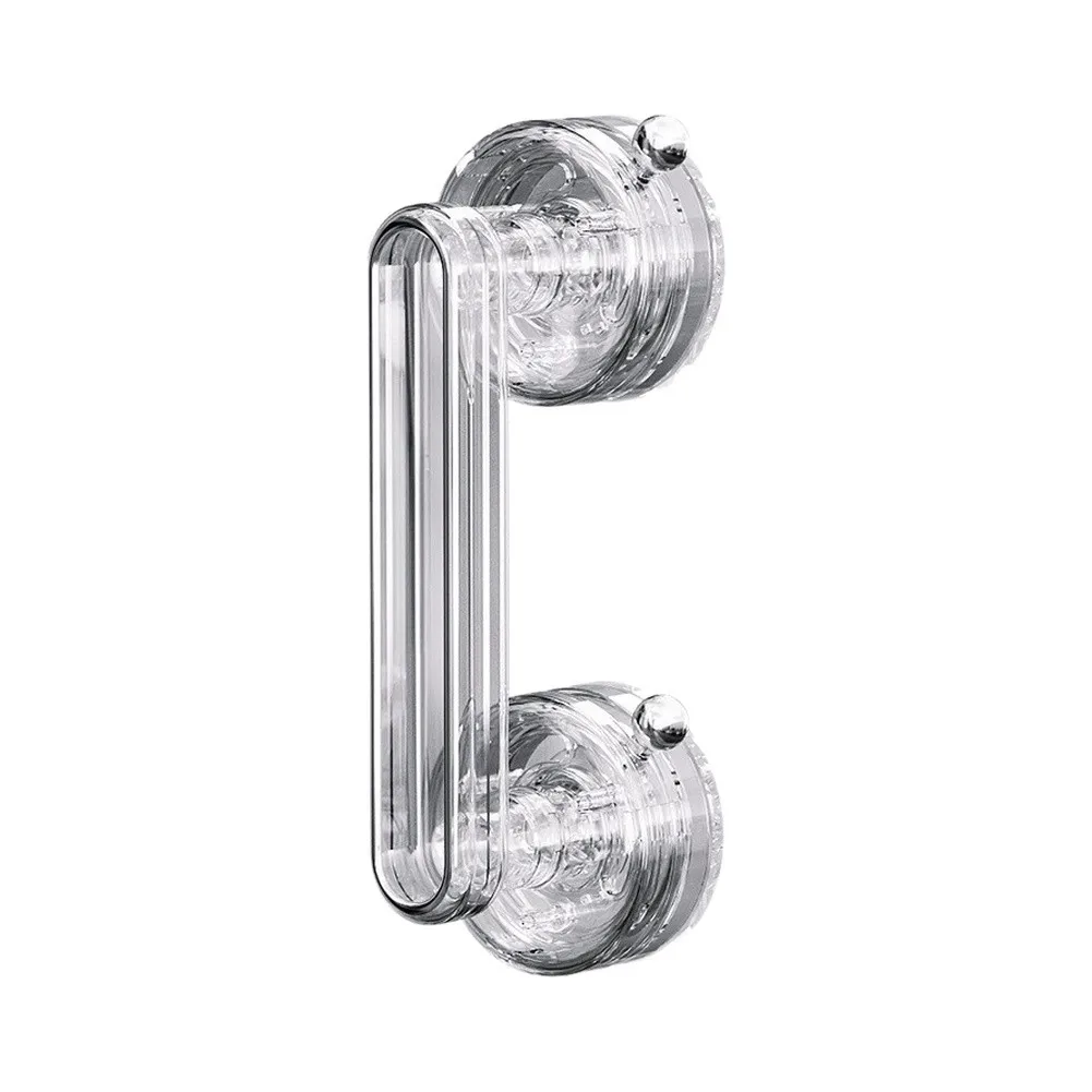Suction Cup Glass Door Handle with Diamond Motif - For Cabinets Sliding Panels and Wardrobe Doors Installation