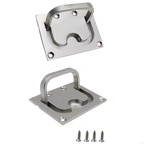 R0JD Anti-rattle Flush Lift Ring Deck for Hatch Pull Handle Locker Cabinet Boat Hardw