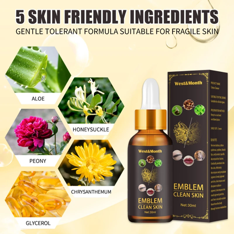 

30 мл жидкий агент для быстрого удаления татуировок, микроблейдинг, отбеливание, макияж, перманентный корректор, удаление пигмента, цветной крем для татуировки